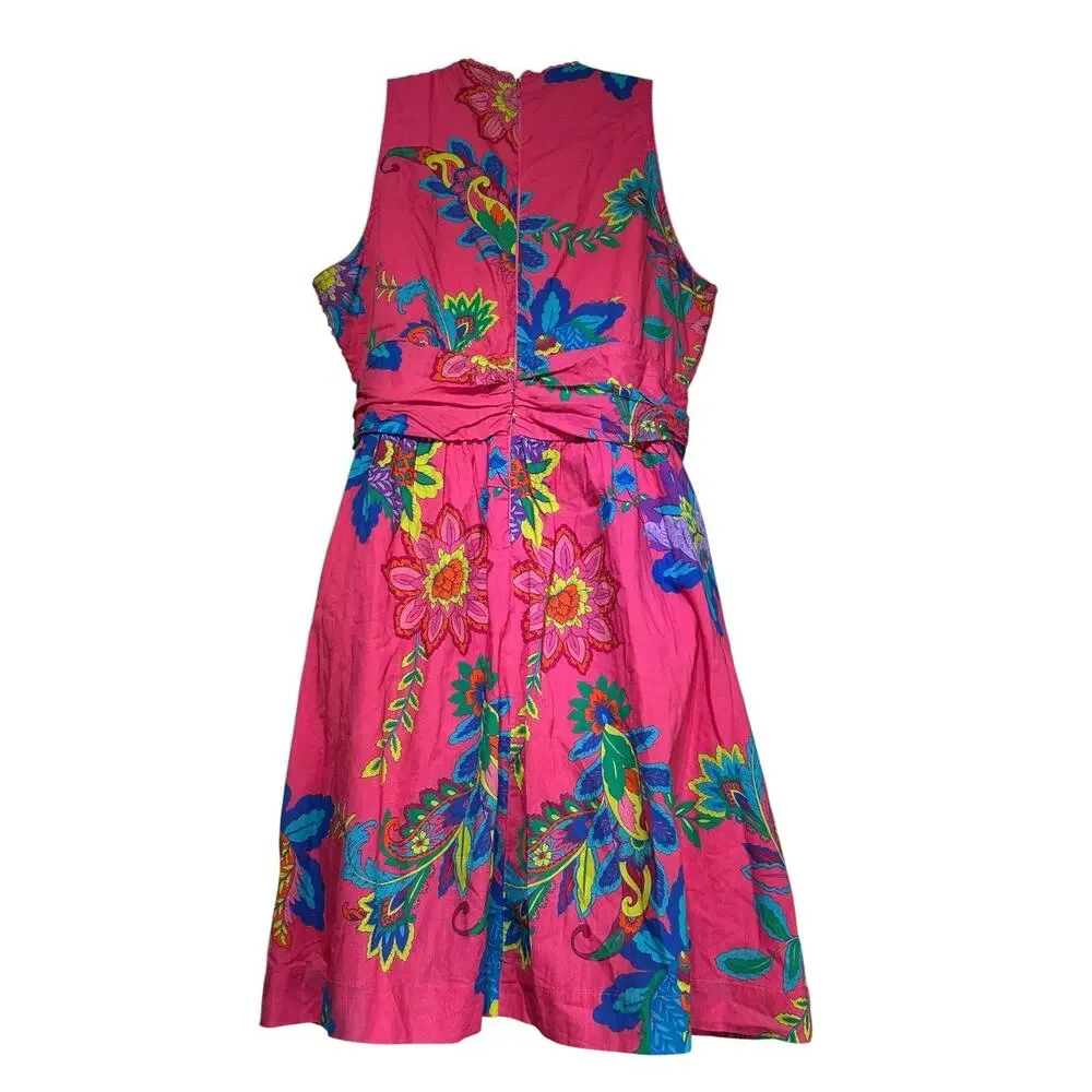 Boston Proper St Tropez tropical Beaded embellished V-neck Dress Size 10 - Picture 4 of 10